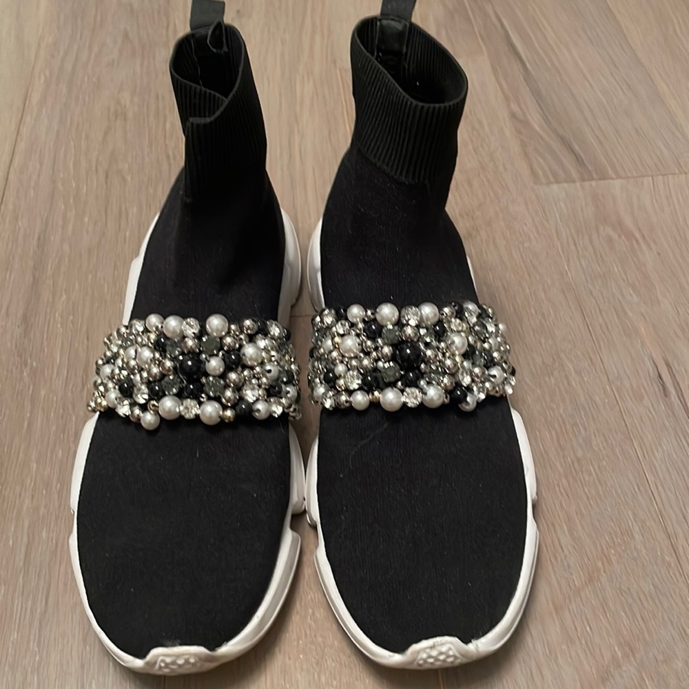 Black sock sneakers